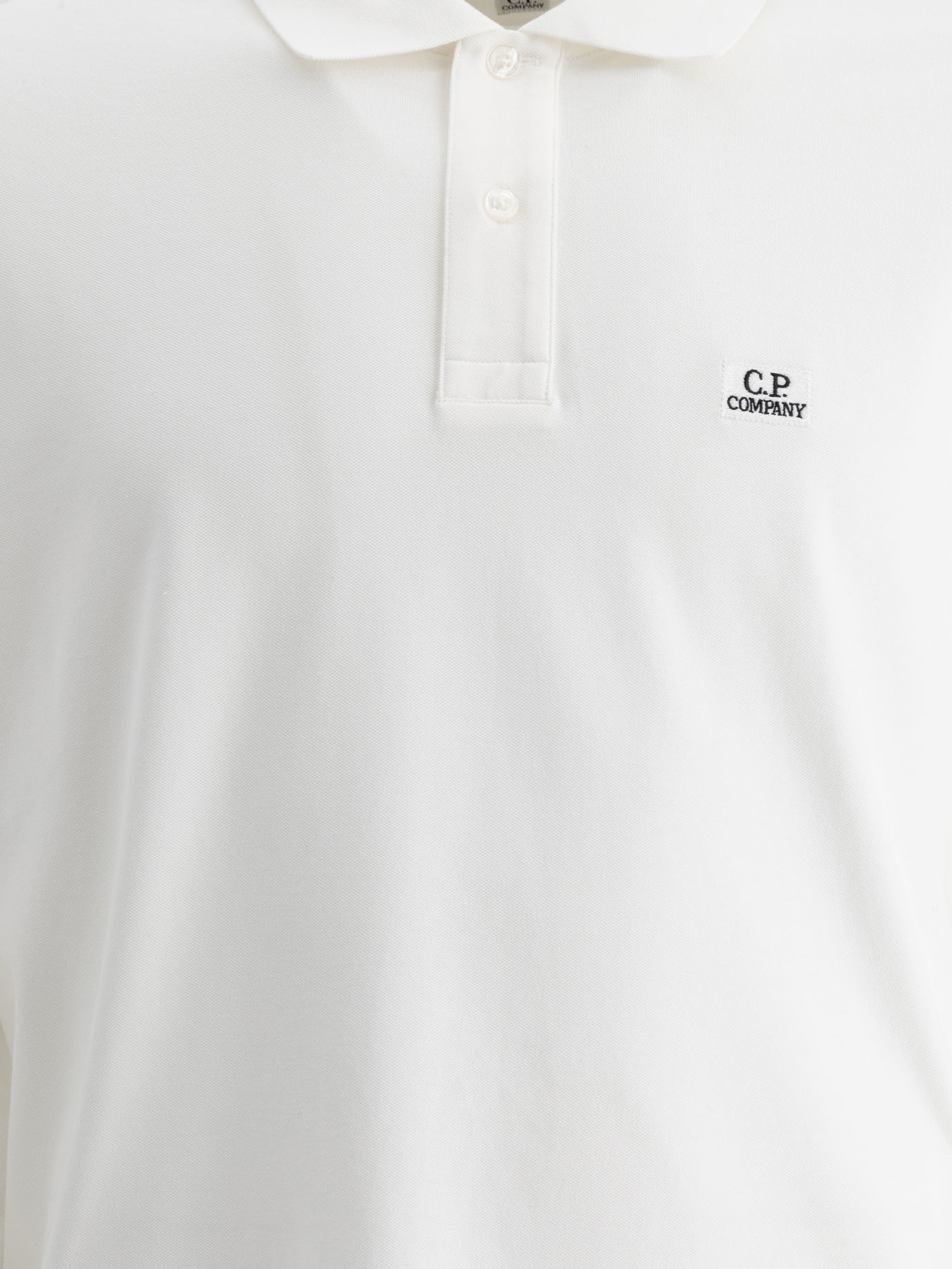 C.P. COMPANY White Stretch piquet polo shirt